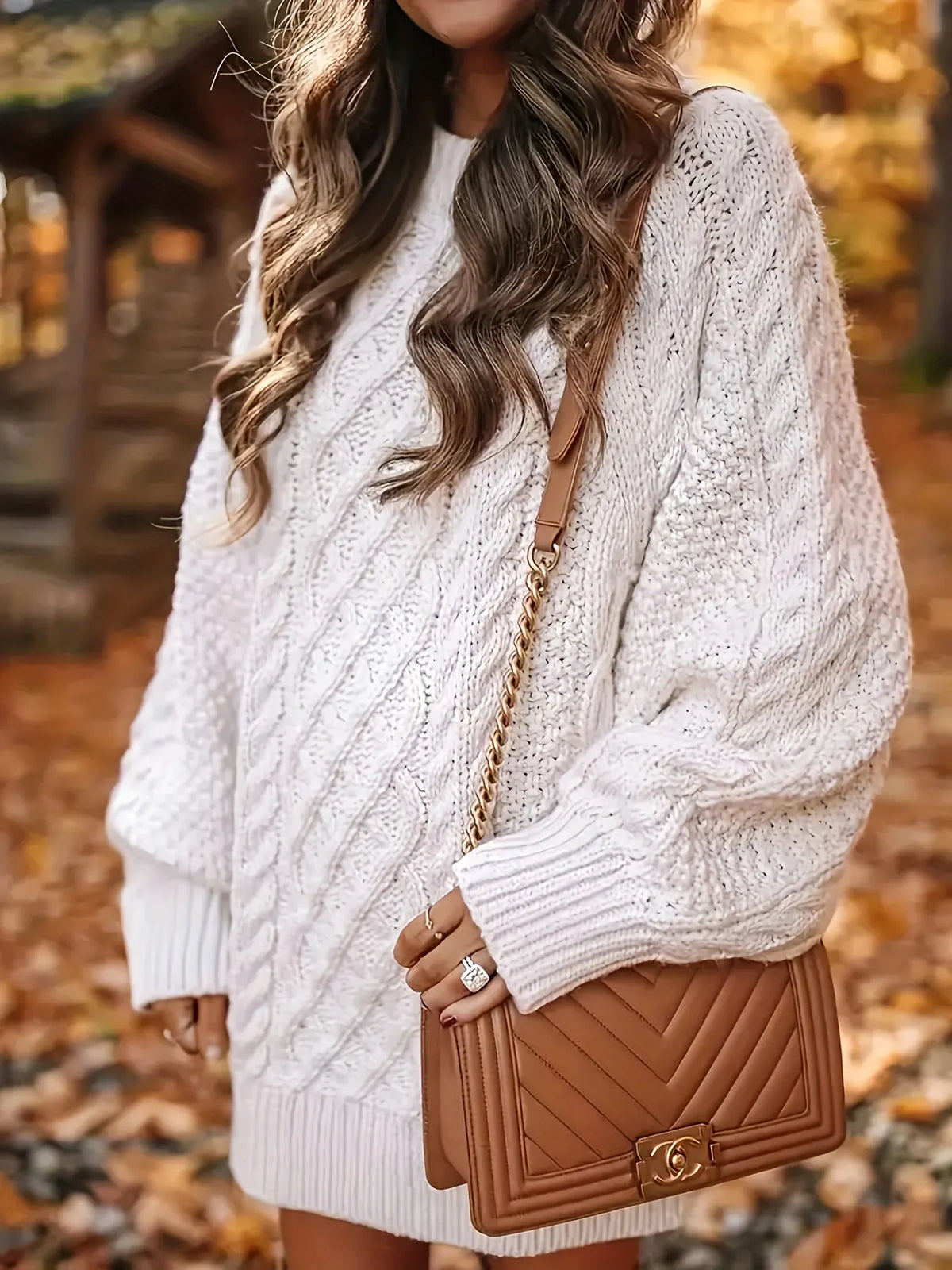 ( In stock)Women Round Neck Hip-pack Versatile Knitted Casual Dress